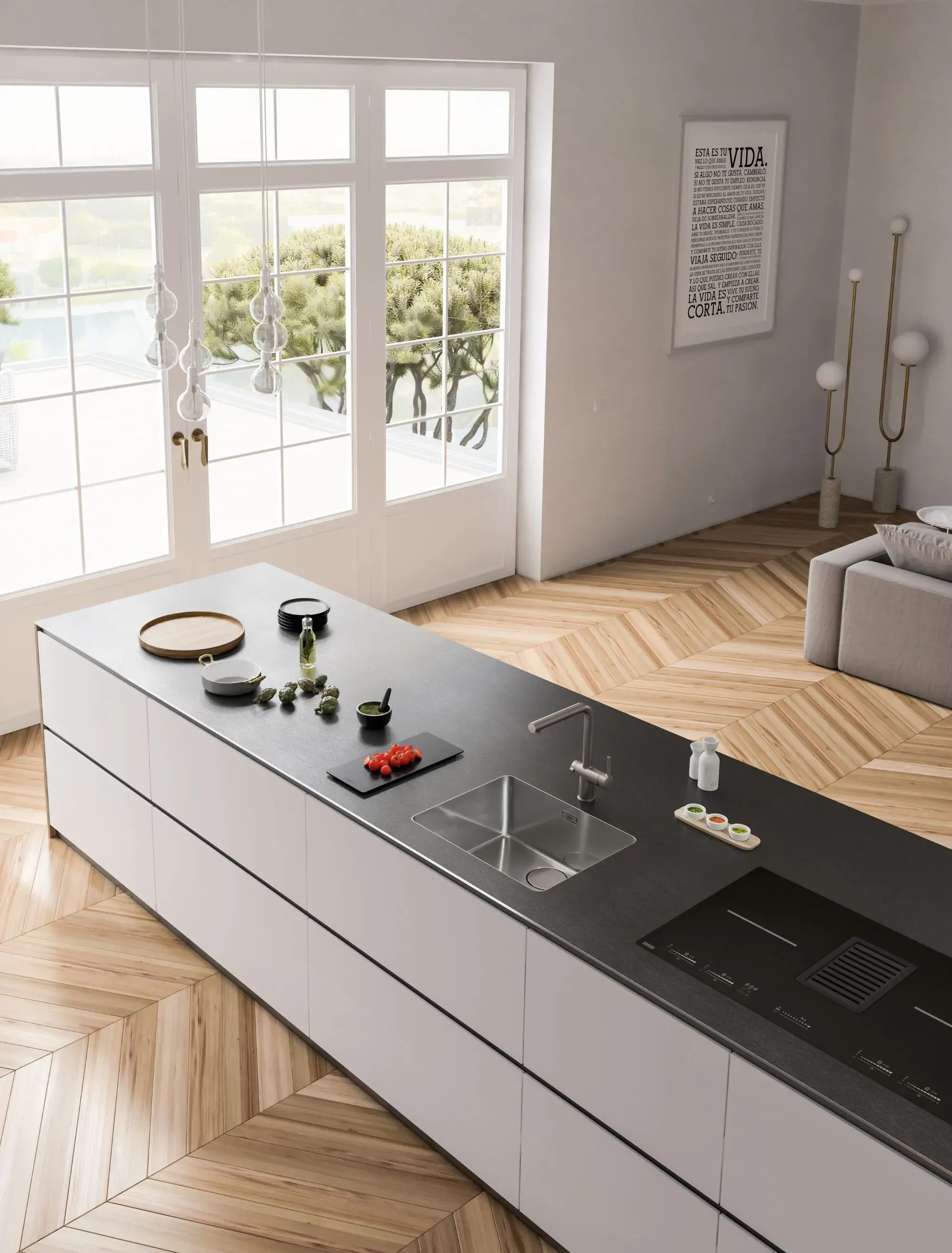 Franke Blackpearl Edelstahl-Arbeitsplatte